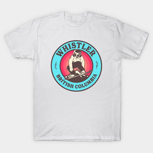 Whistler BC Snowboard Badge T-Shirt by modeoftravel